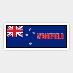 Wakefield City in New Zealand Flag Sticker